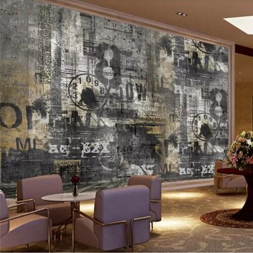 Custom Papel De Parede 3D Retro Nostalgic English Coffee Bar TV Background Wall Mural Wallpaper Interior Decor Paper Wall Decor
