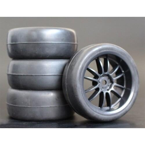 4pcs 1/10 On-Road Car Tires 26*64MM Plastic Wheel Rim Rubber Tyre 6031 for HSP Tamiya HPI Kyosho Sakura 94122 94123 D3 D4 tt02