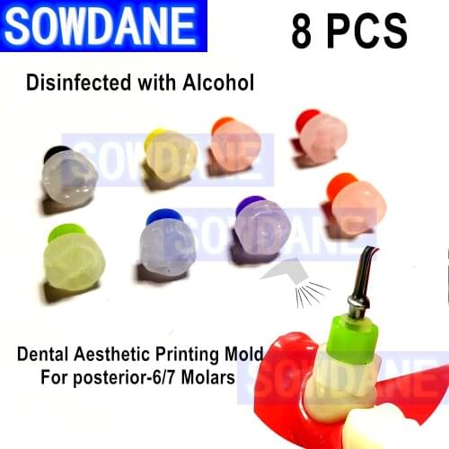8pcs Dental Aesthetic Printing Mold Restoration of Posterior Teeth Printing Mould used for Resin Composite Trimmer Spatula