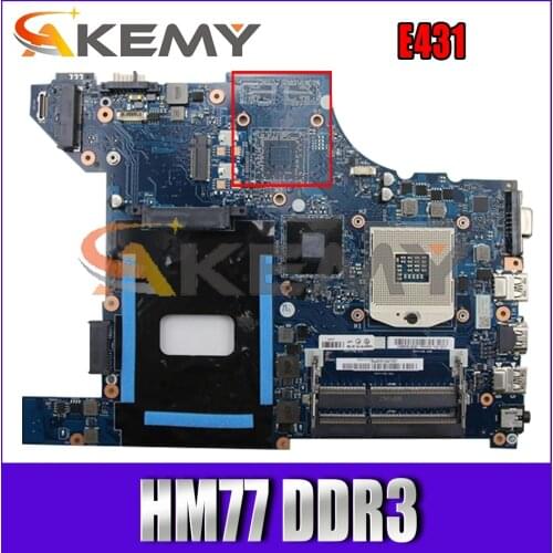 Akemy VILE1 NM-A043 Motherboard For Lenovo ThinkPad E431 Laptop Motherboard PGA989 HM77 DDR3 100% Test Work