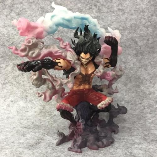 Anime One Piece Portrait Of Pirates Cake Island Monkey D Luffy Gear 4 Snake Man GK PVC Action Figure Statue Model Toys Doll 27CM