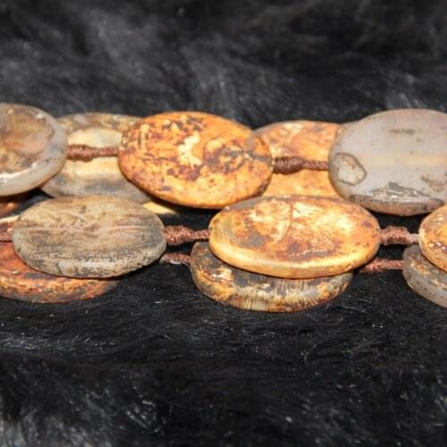 2strand Yellow Mystical Charms Slab Slice Beads 15.5inch Tibetan Dzi Beads Loose Gems Stone Beads Tibetan Gate Beads