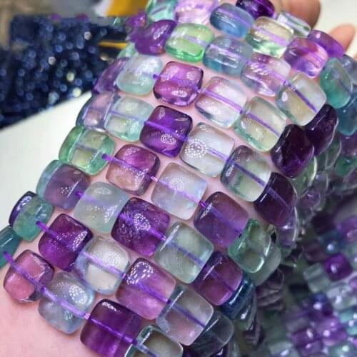 Loose beads Fluorite square 10mm for DIY jewelry making loose beads FPPJ wholesale nature