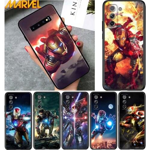 Iron Man Marvel hero for Samsung Galaxy S21 Ultra Plus Note 20 10 9 8 S10 S9 S8 S7 S6 Edge Plus Black Phone Case