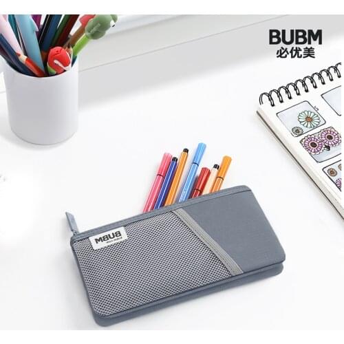 BUBM Pencil Bag Pen Case Storage Stationery Zipper Pouch For Pens Pencils Highlighters Markers Organizer School Office Boy Girls