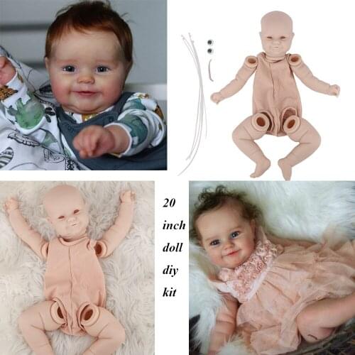 Maddie Reborn Baby Doll 20 Inches Lifelike Newborn Baby Vinyl Unpainted Unfinished Doll Parts DIY Blank Doll Kit