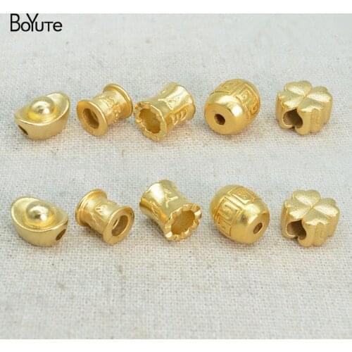 BoYuTe (10 Pieces/Lot) Metal Brass Matte Gold Plated Spacer Beads Factory Direct Sale Handmade Beaded Diy Jewelry Accessories