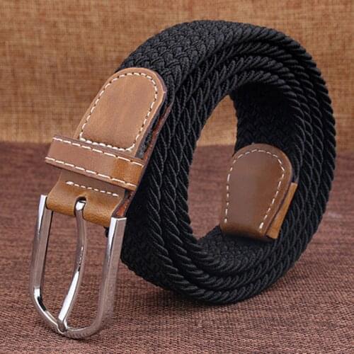 MEDYLA Top Fashion Striped Free Cinto Feminino Belts For Knitted Elastic Belt Male Canvas Pin Buckle Womens Lovers Strap