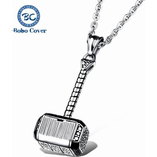 Dropshipping 1pcs Thors Hammer Pendant necklace High quality men stainless steel fashion necklace Friendship Jewelry wholesale