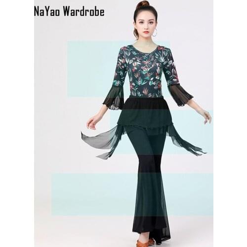 2021 New CM089 Female Latin Dance Suit Women Tops and Pants Set Performance Costume Latin Ballroom Dresses Latino Dancewear