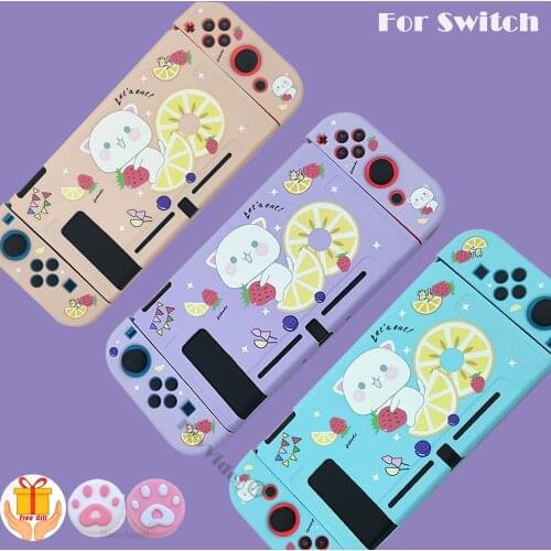 New Protective Shell for Switch Case Cute Cartoon Cat TPU Shell for Nintendo Switch Game Console Case Back Grip Full Soft Cover