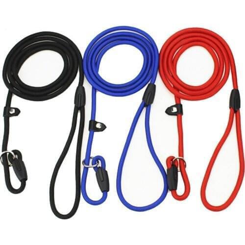 120CM Nylon Dog Training Rope Adjustable Slip Collar Outdoor P Chain Dog Leads Supplies Medium Large Dog Walking Leashes