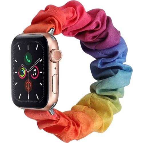 Scrunchies Elastic Watchband for Apple Watch band 44mm 40mm 42mm 38mm Iwatch Series SE 6 5 4 3 2 1 Cute Strap Wristband Bracelet