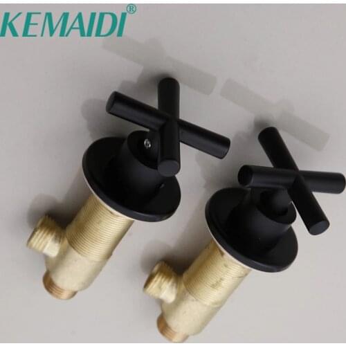 KEMAIDI Black BasinTap Handle Durable Unique Design Kitchen Hot & Cold Mixer Handle Shower Faucet Hand Antique Brass /Chrome