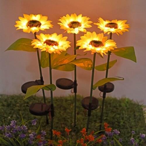 Garden lights Solar LED Light Waterproof Sunflower Lawn Light Courtyard Garden Decoration Outdoor Landscape Lighting For Patch