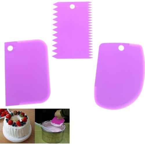 3PCS/Lot Cream Scraper Irregular Teeth Edge DIY Scraper Cake Decorating Fondant Pastry Cutters Baking Spatulas Tools Molds
