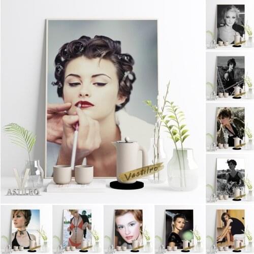 Trish Goff Fashion Model Actress Star Vintage Black White Portrait Art Poster Sexy Girl Print Bar Hotel Cafe Wall Picture Decor