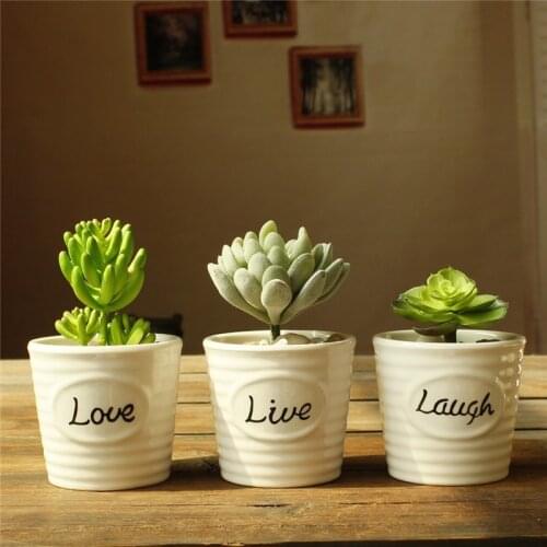 White Porcelain Pots English Letter Flowerpot Succulents Ceramic Flowerpot Succulent Pots Vases Mini Ornaments Home Decro