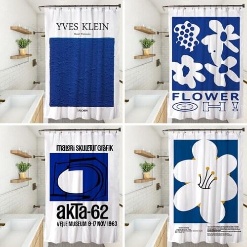 Art Printed Shower Curtain with 12 Hooks Waterproof Bathroom Curtain Ins Bath Panel Bath Room Hanging Drape Home Decor
