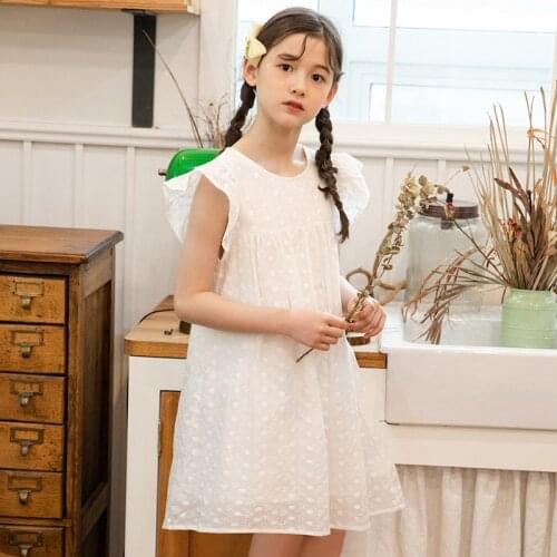 6 To 16 Years, Kids Cotton Dress Embroidery 2021 New Girls Summer Dress Two Layers Teen Sundress Beutiful Children Clothes,#6222