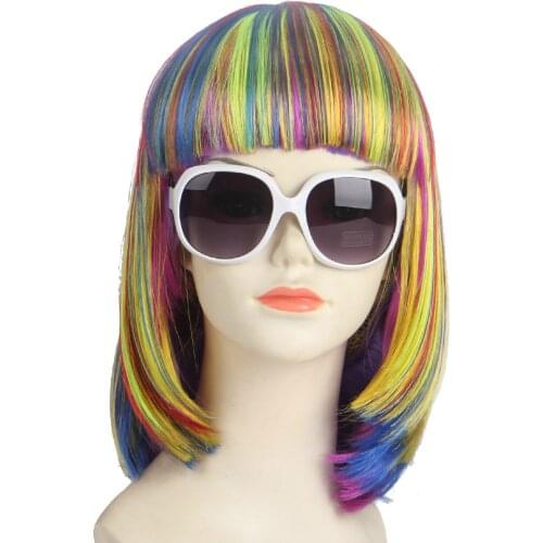 Women colorful wig cos cosplay wig
