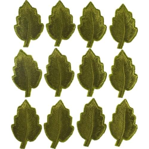 10pcs Embroidered leaf patches for clothing DIY Iron On Patches thermo Sticker sewing fabric Appliques