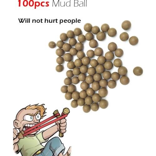 100 Pcs/bag Mud Ball Powerful Outdoor Self defense Pocket Shot Slingshot Round Ball Game Toy Shooting Cup Device Hunting