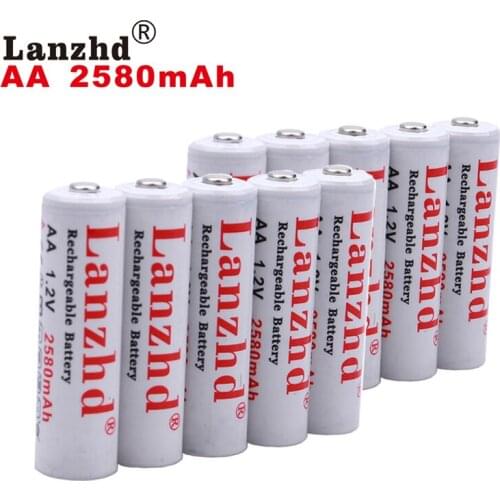 2-24PCS) 2A NI MH 1.2V rechargeable batteries AA 1.2V battery AA 2580mAh 1.2 V NI-MH For flashlight toy preheated batteries AA