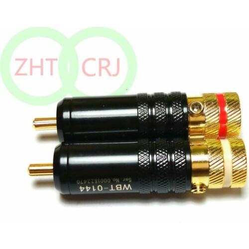 20pcs high quality copper Gold Plated Non-Solder RCA Plug ADAPTER