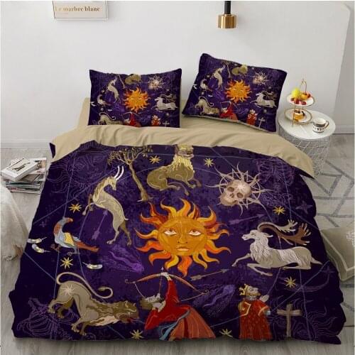 3 Pcs Horoscope Bedding Set Duvet Cover Set Bed Linens Bedclothes Home Textile Single Doubl Twin Full Queen King Adult Children