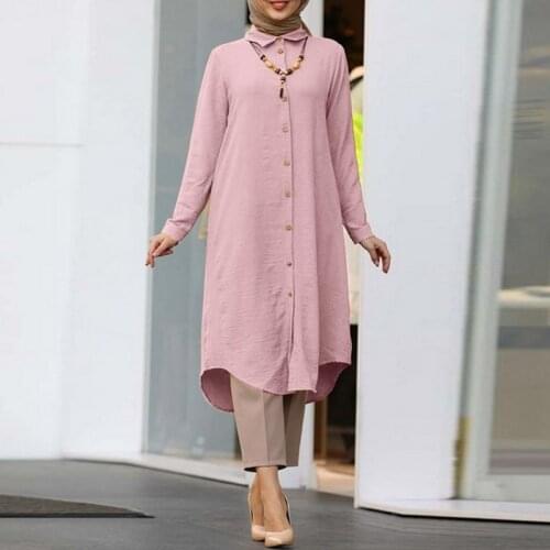4XL Plus Size Shirt Dresses Women Full Sleeve Turn Collar Pink Blouse Dress Spring New Elegant Muslim Fashion Office Lady Dress