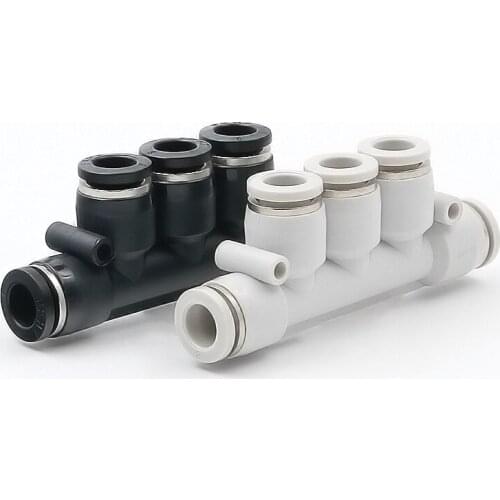 5pcs PK Air Pneumatic Fitting 5 Way One Touch 4mm 6mm 8mm 12mm OD Hose Tube Push In 5 Port Gas Quick Fittings Connector Coupler