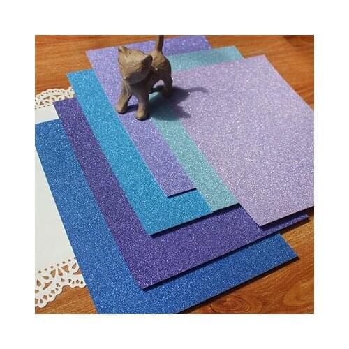 A4 Purple And Blue Hight Grade Super Glitter Craft Paper Cardstock Party Gift Card Decor DIY Scrapbooking Paper Pack