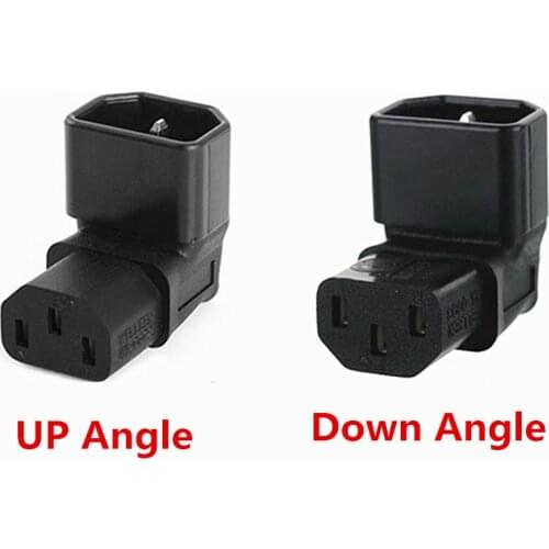 IEC 320 C13 to C14 AC Plug Converter, C14 to C13 Up/Down Angle Power Adapter Plug, 3Pin Female to Male 10A 250V