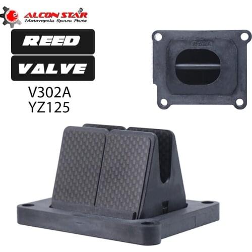 Alconstar- Carbon Fiber Motorcycle Reed Valve System V302A Intake Pipe For Yamaha YZ125 1995-2004 ATV Dit Pit Bike Race