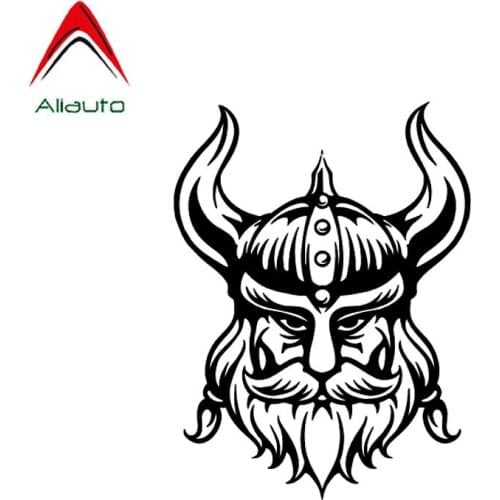 Aliauto Personality Car Sticker Handsome Viking Warrior Face Motorcycles Accessories Reflective Cartoon Decal PVC,13cm*9cm
