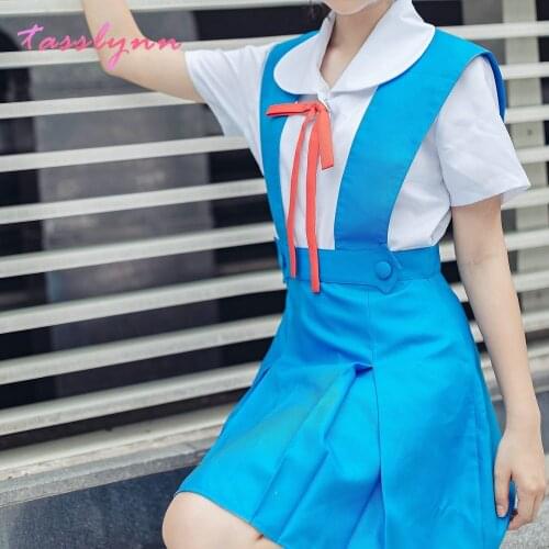 Anime Cosplay Ayanami Rei Cosplay Halloween Costumes Sweet Dress Women Uniform
