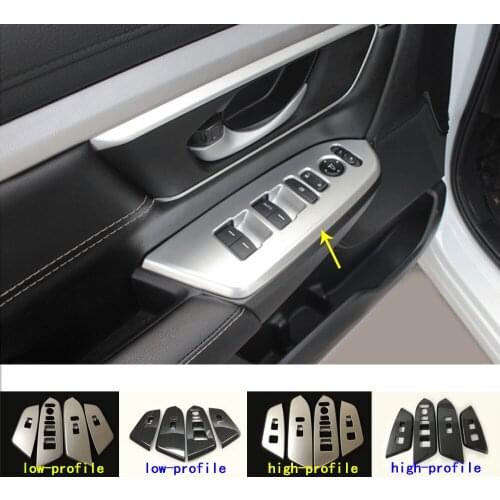Car Door Window Glass Inner Panel Armrest Lift Switch Button Trim Frame Panel Part 4pcs For Honda CRV CR-V 2017 2018 2019 2020