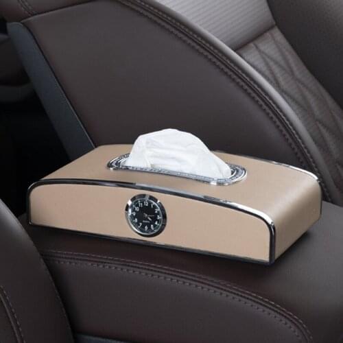 Car Clock Tissue Box Parking Card Number Multi-function Car Tissue Box G8TE