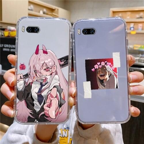 Chainsaw Man Power Phone case For Xiaomi Mi Max Note 3 A2 A3 8 9 9T 10 Lite Pro Ultra transparent trend cell cover tpu cover 3D