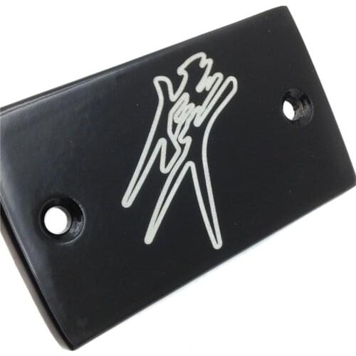 Aftermarket free shipping motorcycle parts Motorcycle Black Brake Fluid Reservoir Cap Cover Logo Engraved for Suzuki Hayabusa