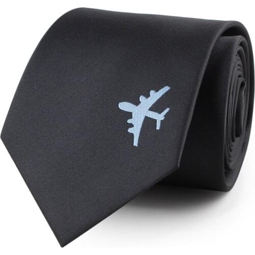 Black Necktie Plane Yarn-dyed Jacquard Polyester Silk 1200 Needle Mens Banquet Party Casual Suit Shirt Accessories Tie