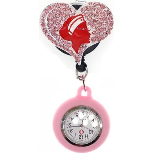 Decorative Retractable Badge Reel with Waterproof watch/RN Nurse ID Badge clips gifts