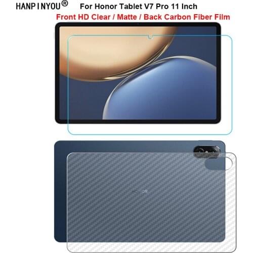 For Honor Tablet V7 Pro 11" Front Slim Soft Clear / Matte No Fingerprint / Back Carbon Fiber Screen Protector PET Film