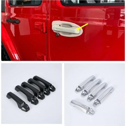 For Jeep Wrangler 2018 2019 ABS Door Handle Catch Cap Cover Molding Trim Frame Exterior Accessories Car Styling