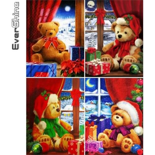 Evershine 5D DIY Diamond Embroidery New Arrival Bear Cross Stitch Diamond Painting Christmas Cartoon Childrens Gifts Home Decor
