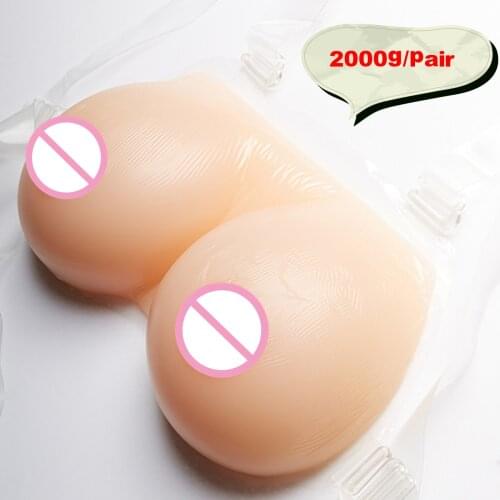 Teardrop Fake Breast 2000g/pair Conjoined Breast Boobs Drag Queen Real Breast Forms For Men