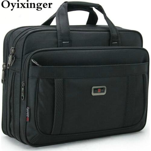 Classic Men Laptop Handbags Male Business Shoulder Bag Office Bags Gentleman 15.6" Computer Handbag High Quality Durable Oxford