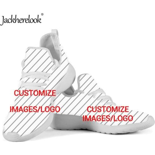 Jackherelook Dropshipping Knit Sneakers Women Mesh Flats Shoes Custom Image/Logo Print Summer/Spring Ladies Walking Shoes Mujer