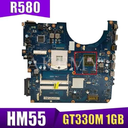 Laptop Motherboard For Samsung R580 Mainboard HM55 GT330M 1GB BA41-01175A BA92-06130A BA92-06133A BA92-06133B